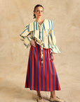 Elastic Waist Midi Skirt