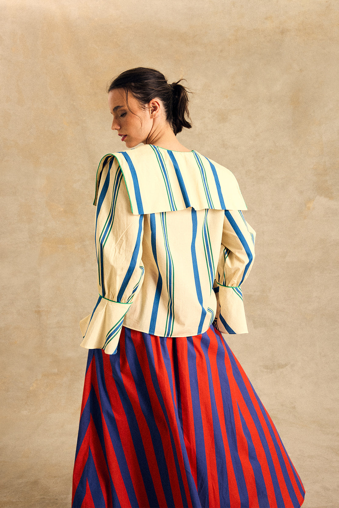 Sailor Collar Long Sleeve Blouse