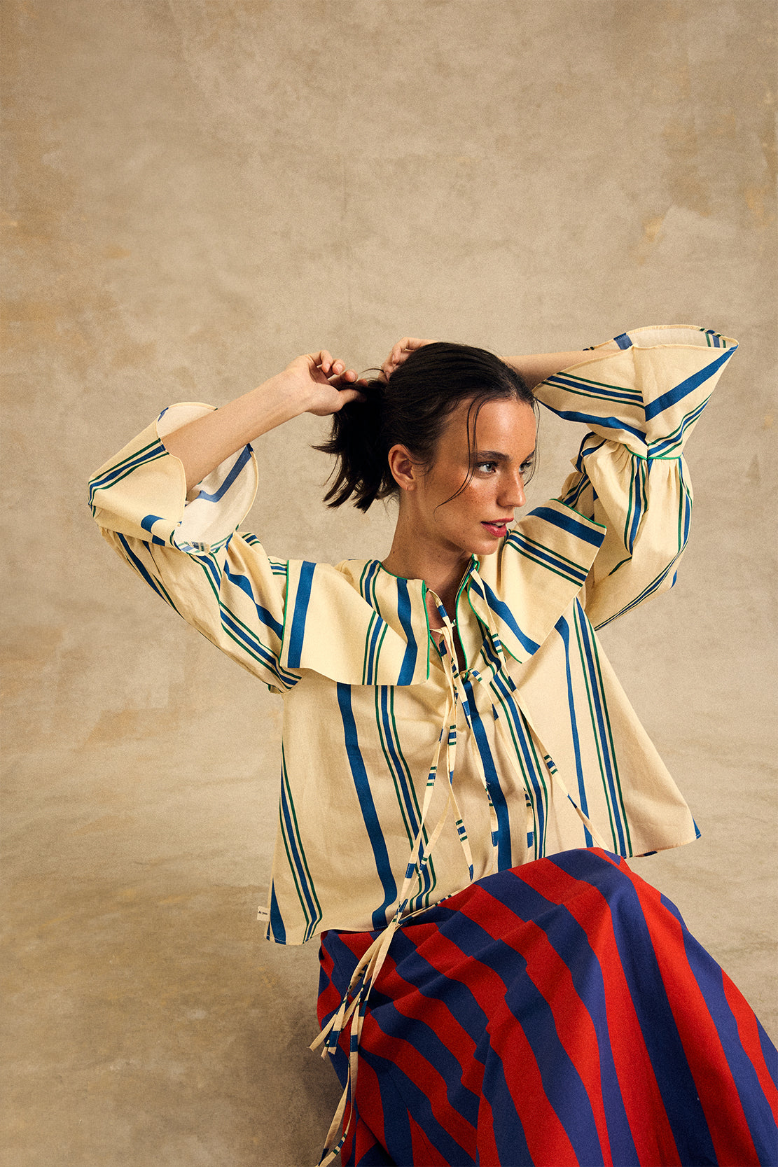 Sailor Collar Long Sleeve Blouse