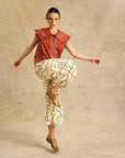 Wide-Leg Pants With Side Gathered Detail