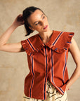 Ruffle Collar Sleeveless Shirt