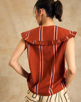 Ruffle Collar Sleeveless Shirt