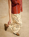 Wide-Leg Pants With Side Gathered Detail