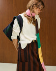 Solid Crew Neck Knit Sweater