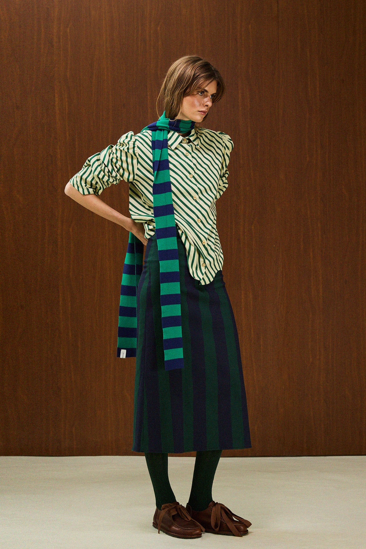 Striped Knit Scarf