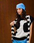 Printed Crew Neck Knit Vest