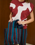 Printed Crew Neck Knit Vest