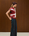 Printed Crew Neck Knit Vest