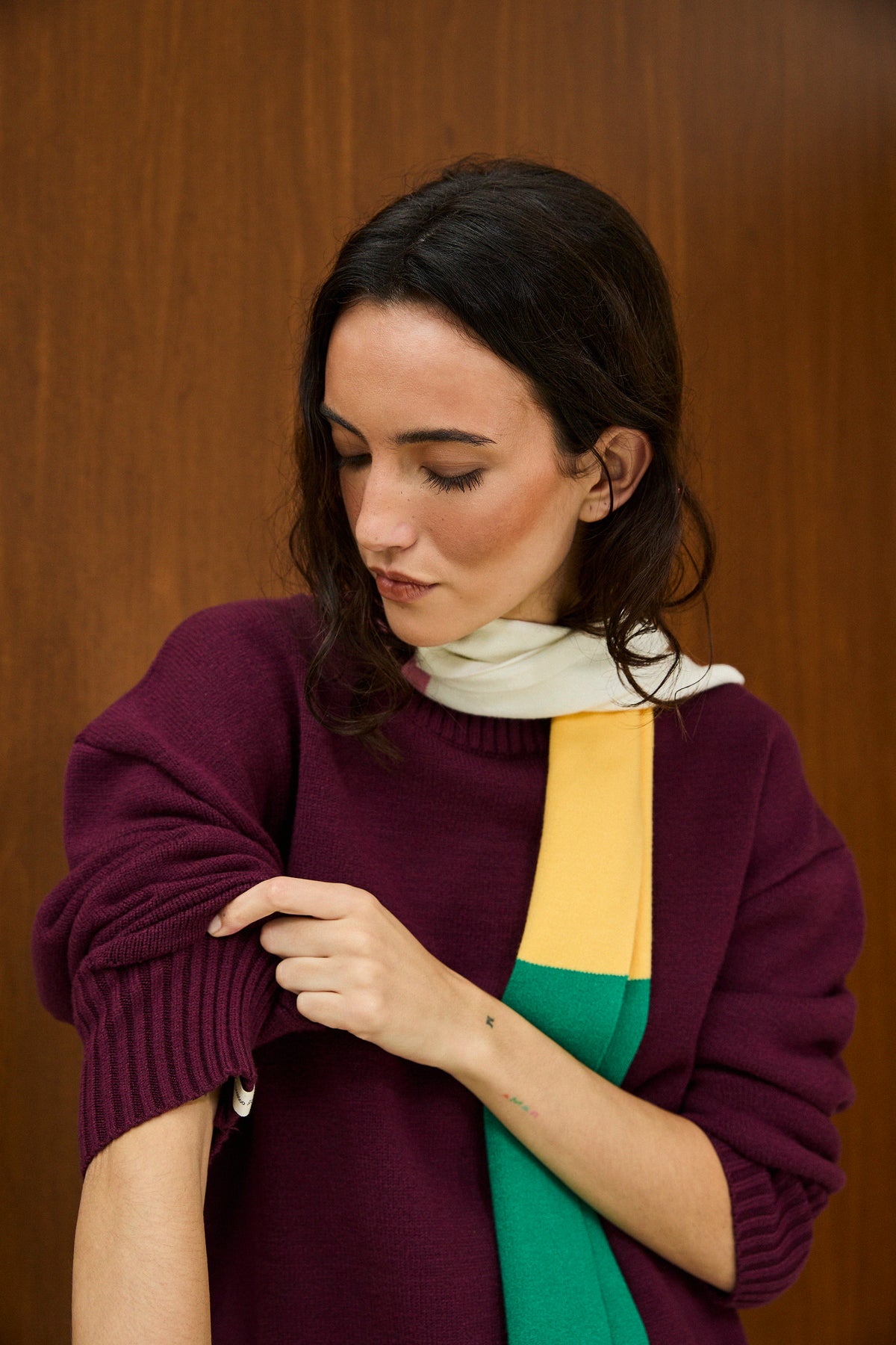 Striped Knit Scarf