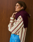 Cotton Round Neck Blouse With Back Button