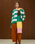 Striped  Crew Neck Knit Sweater