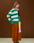 Striped  Crew Neck Knit Sweater