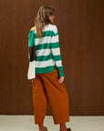 Striped  Crew Neck Knit Sweater
