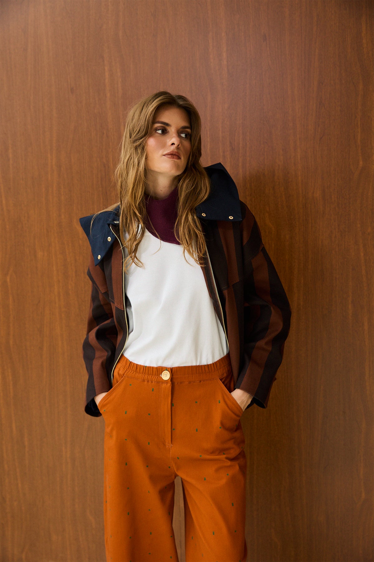 Cotton Hooded Jacket With Full Zipper