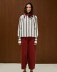 Cotton Round Neck Blouse With Back Button