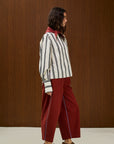 Cotton Round Neck Blouse With Back Button