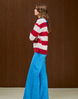 Striped  Crew Neck Knit Sweater