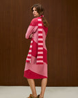 Round Neck Knitted Straight Long Sleeve Dress