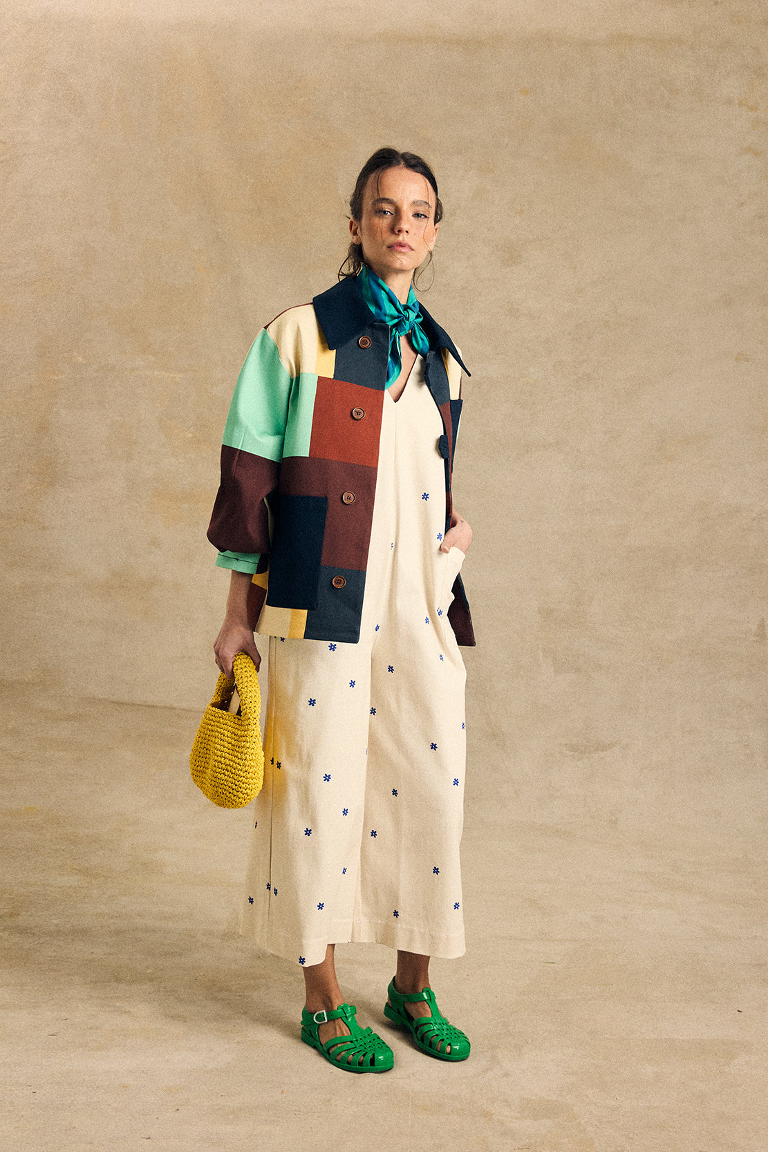Colorblock Button-Up Jacket