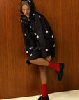 Polka Dot Hooded Long  Raincoat