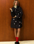 Polka Dot Hooded Long  Raincoat