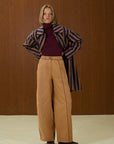 Piped Barrel Leg Pants