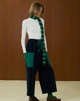 Piped Wide Leg Cotton Pants