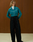 Piped Barrel Leg Pants