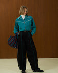 Piped Barrel Leg Pants