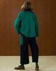 Contrast Collar Piped Cotton Jacket