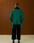 Piped Wide Leg Cotton Pants