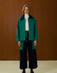 Piped Wide Leg Cotton Pants
