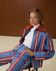 Striped Contrast Collar Jacket